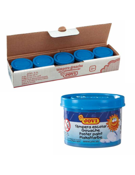 TÉMPERA JOVI ESCOLAR 35ML AZUL CYAN CAJA 5UN TÉMPERA JOVI ESCOLAR 35ML AZUL CYAN CAJA 5UN