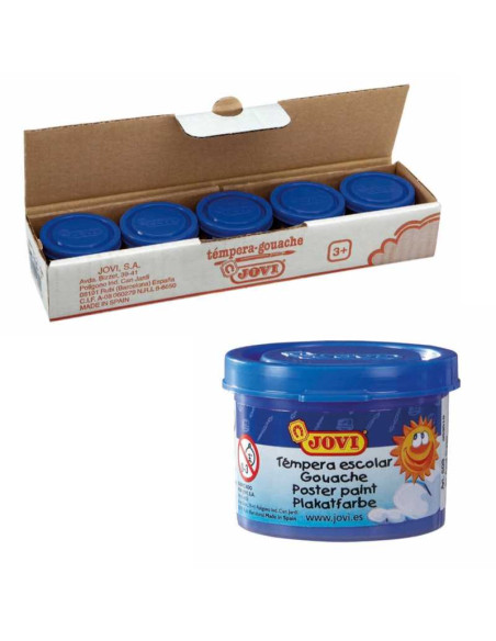 TÉMPERA JOVI ESCOLAR 35ML AZUL ULTRAMAR CAJA 5UN