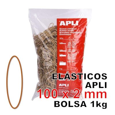 ELÁSTICOS APLI 100 X 2 MM BOLSA 1 KG MOD 12865