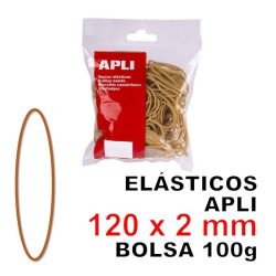 ELÁSTICOS APLI 120 X 2 MM BOLSA 100 GR MOD 12857