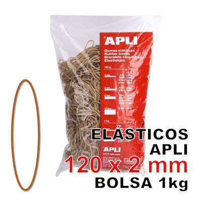 ELÁSTICOS APLI 120 X 2 MM BOLSA 1 KG MOD 12866