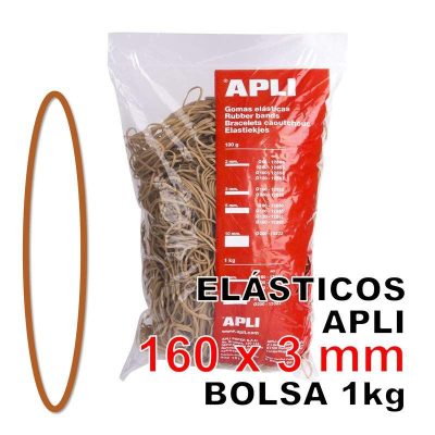 ELÁSTICOS APLI 160 X 3 MM BOLSA 1 KG MOD 12867