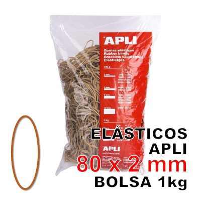 ELÁSTICOS APLI 80 X 2 MM BOLSA 1 KG MOD 12864