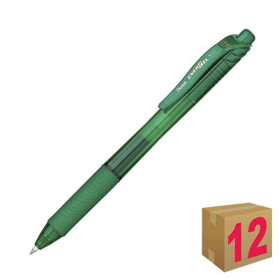 BOLIGRAFO PENTEL ENERGEL X BL107 VERDE C/12