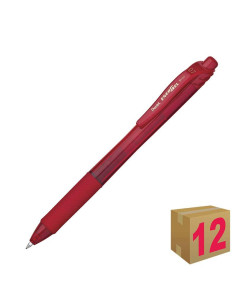 BOLIGRAFO PENTEL ENERGEL X BL107 ROJO C/12