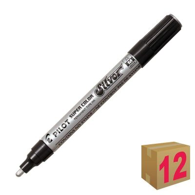 ROTULADOR PERMANENTE PILOT LIQUIDO PLATA M C/12